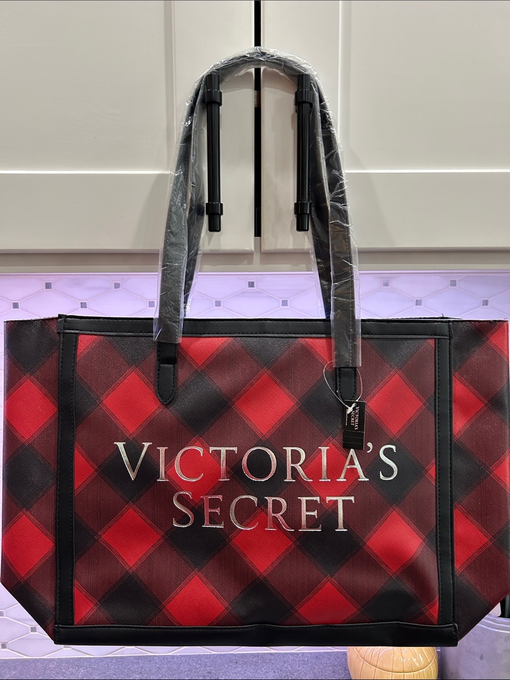NWT Victoria’s Secret Buffalo Plaid Tote